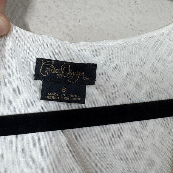 Collette Dinnigan Anthropologie Size 6 Pleated Trellis Fit & Flare Dress White - Picture 12 of 14